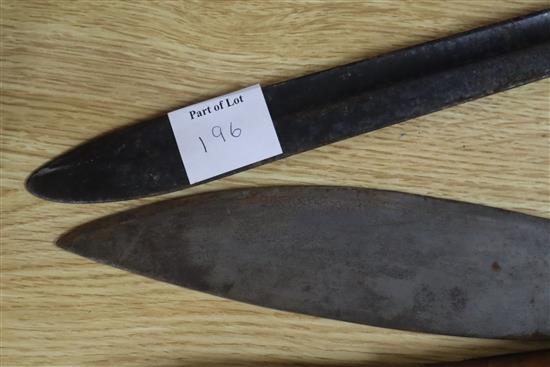A kukri and a bayonet